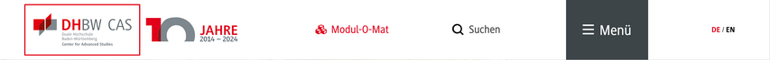 Screenshot Header cas.dhbw.de, Logo durch roten Rahmen hervorgehoben