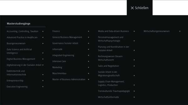Screenshot ge&ouml;ffnetes Men&uuml; cas.dhbw.de