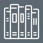Symbol für eine Bibliothek mit vielen Büchern