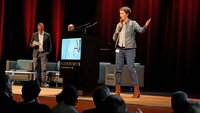 Prof. Dr. Monika Gonser, Leiterin der Intersectoral School of Governance Baden-Württemberg am DHBW CAS bei der 30-Sekunden-Präsentation ihres Thema auf dem AI Transfer Congress der DHBW