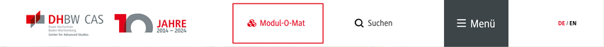 Screenshot Header cas.dhbw.de, Modul-O-Mat durch roten Rahmen hervorgehoben