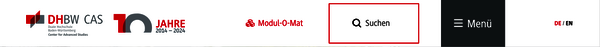 Screenshot Header cas.dhbw.de, Suche durch roten Rahmen hervorgehoben