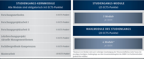 Aufbau des Masterstudium im Fachbereich Wirtschaft (Schaubild)