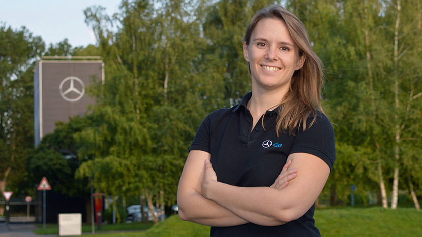 Tabea Friedl arbeitet in der Center-Koordination EVA2 und SUV der Mercedes-Benz AG und absolviert das Zertifikatsprogramm Elektromobilität am DHBW CAS<br />
         <br />
(Foto: privat)